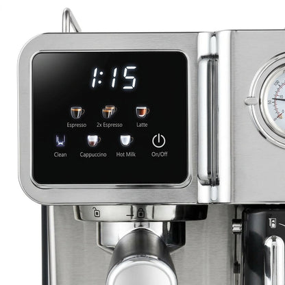 Italian Pump Stainless Steel Espresso Machine – 20 Bar, 1.6L Tank, Auto Milk Frother & LED Display for Household & Hotel