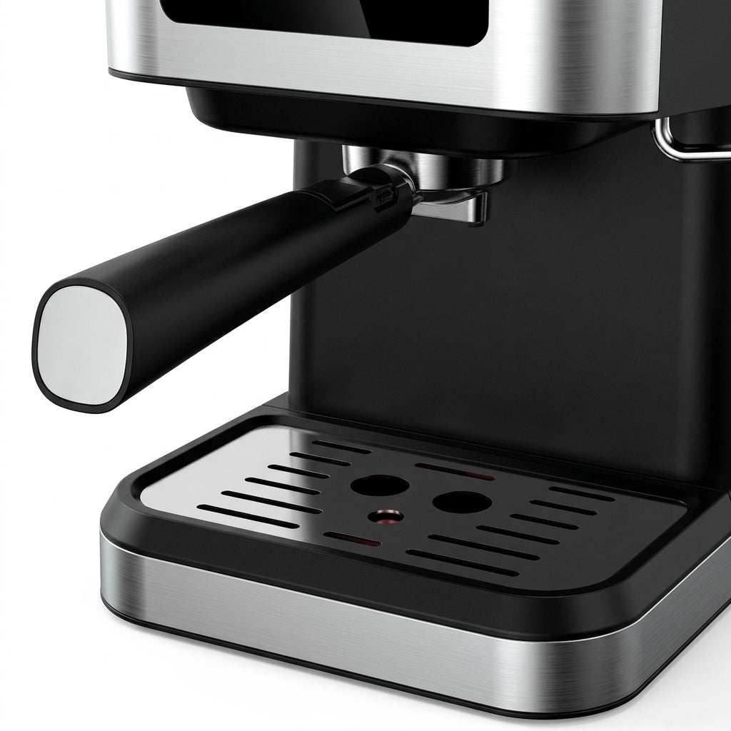 Portable Espresso Machine – 15-Bar Italian ULKA Pump, 1.5L Tank, 1050W, Stainless Steel & ABS (Silver/Black)