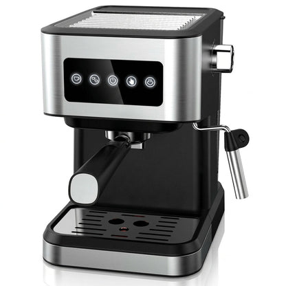 Portable Espresso Machine – 15-Bar Italian ULKA Pump, 1.5L Tank, 1050W, Stainless Steel & ABS (Silver/Black)