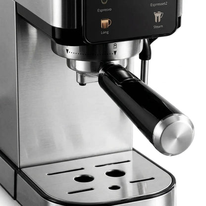 Italian Semi-Automatic Espresso Machine – 1350W Stainless Steel Housing with Steam Function for 3-5 Cups