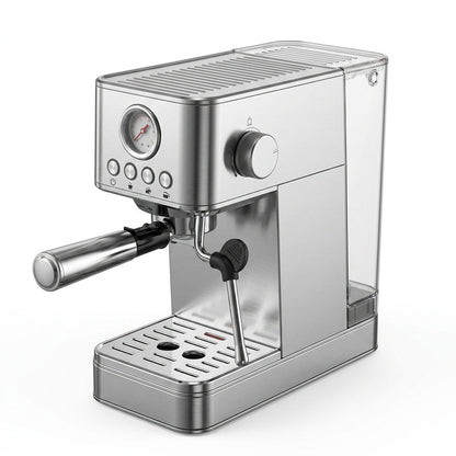 Portable 15-Bar Espresso Machine – Stainless Steel Italian-Style Brewer with Steam Function