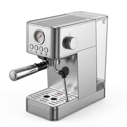 Portable 15-Bar Espresso Machine – Stainless Steel Italian-Style Brewer with Steam Function